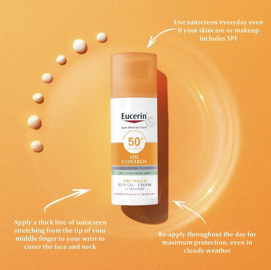 Eucerin Sun Oil Control Face  Sun Gel-Cream for Oily &amp; Blemish Prone Skin SPF 50+, 50ml image 1