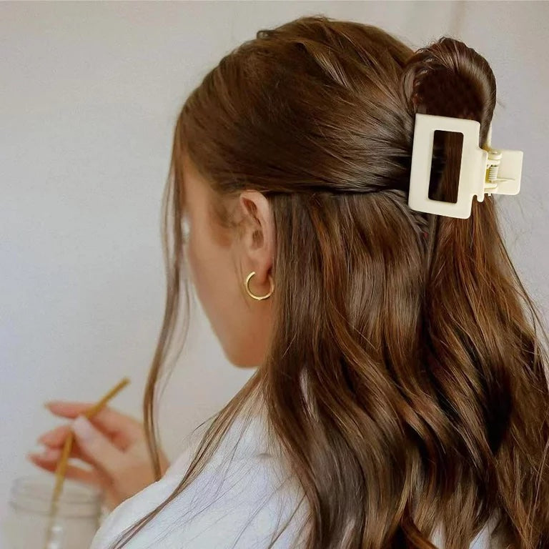 Mini sized matte claw clips 2 inches - Beige image