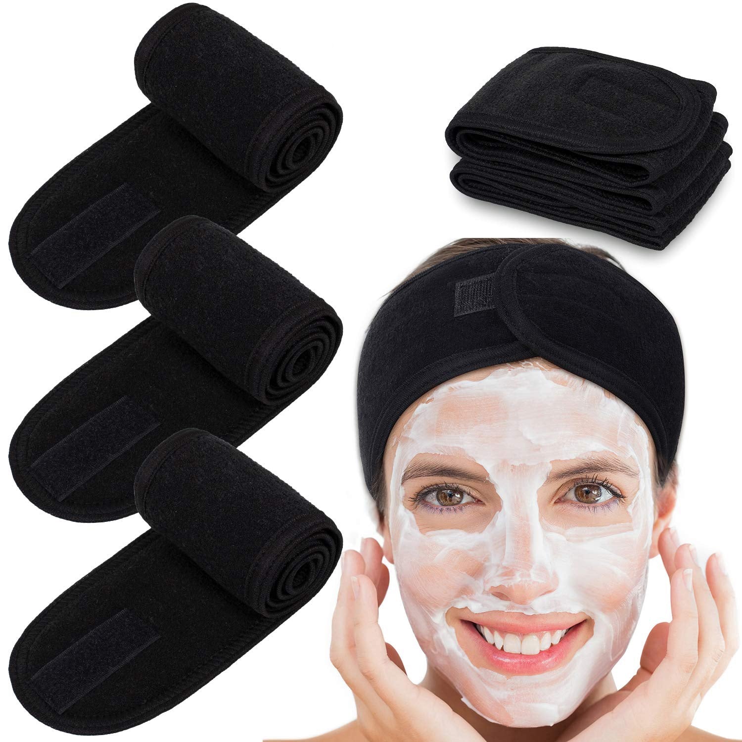 Spa Headband Hair Wrap - Black image