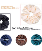 Big Scrunchies for Women Thick Hair, Premium Satin Softer than Silk image 3