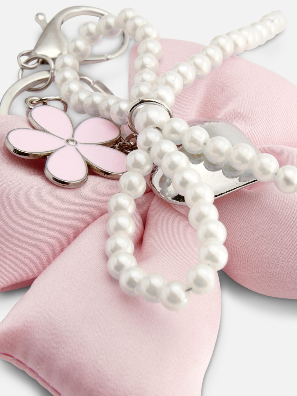 Baby Pink Padded Bow Bag Charm image 2