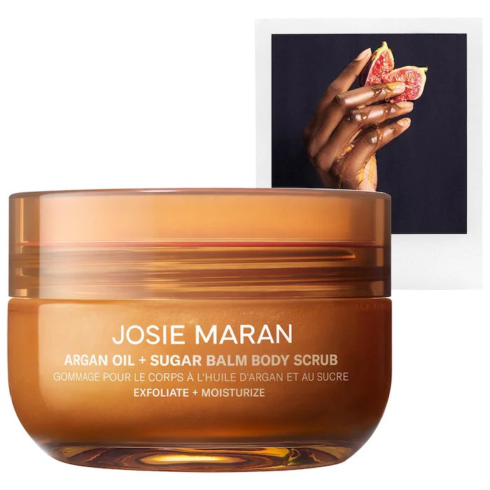 JOSIE MARAN Bohemian Fig - Argan Oil + Sugar Balm Refillable Exfoliating Body Scrub Jar image 0