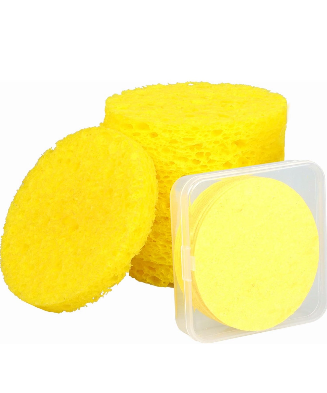 Compressed Facial Sponges 15 pack - Yellow image