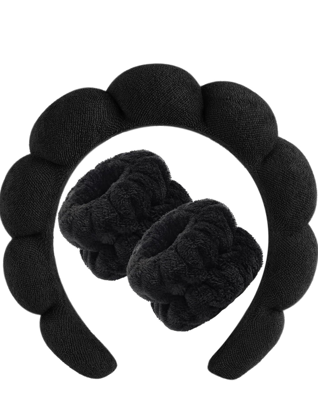 Bubble Headband and No Drip Wristband Set - Black image