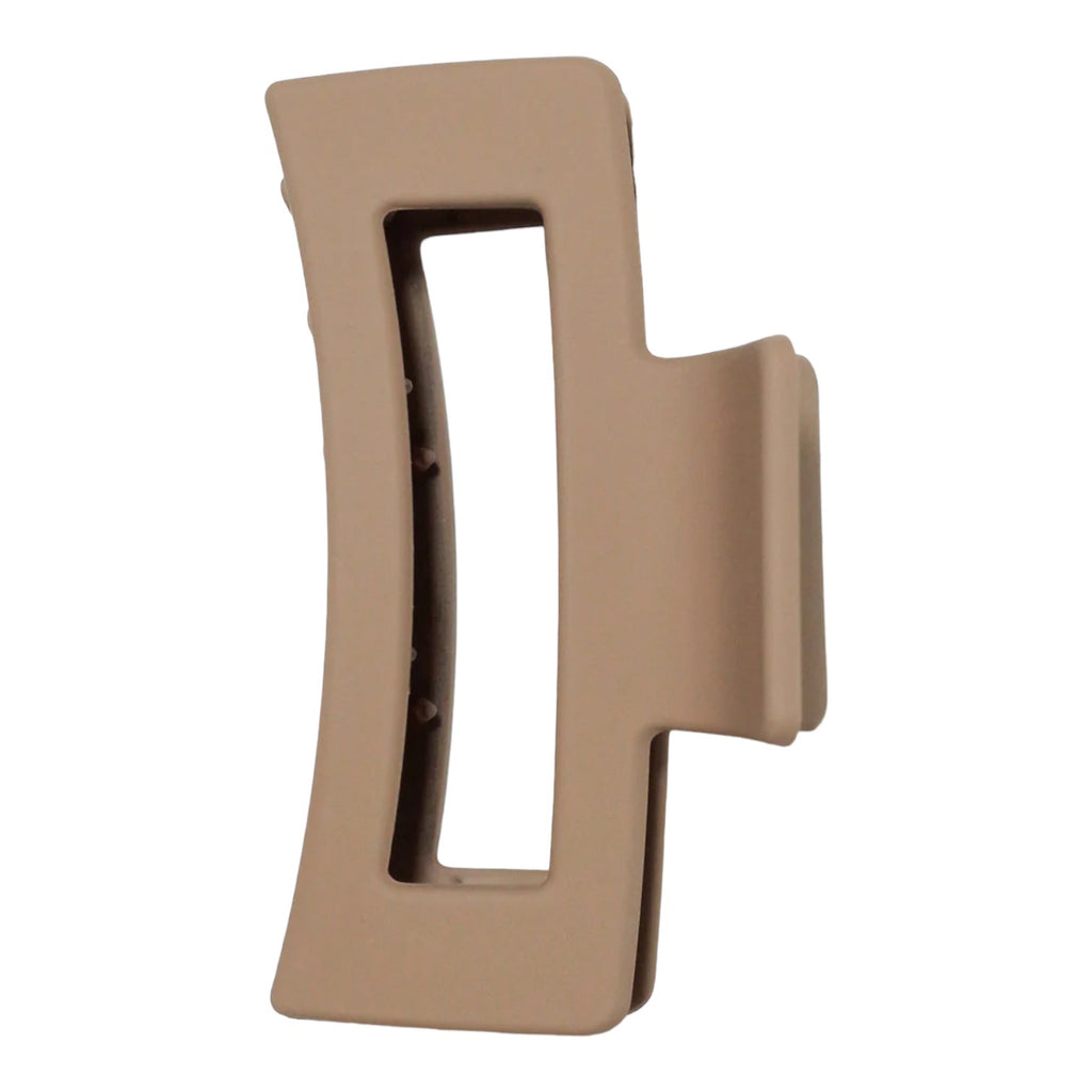 Extra Large Matte Rectangular Claw Clip - Brown image