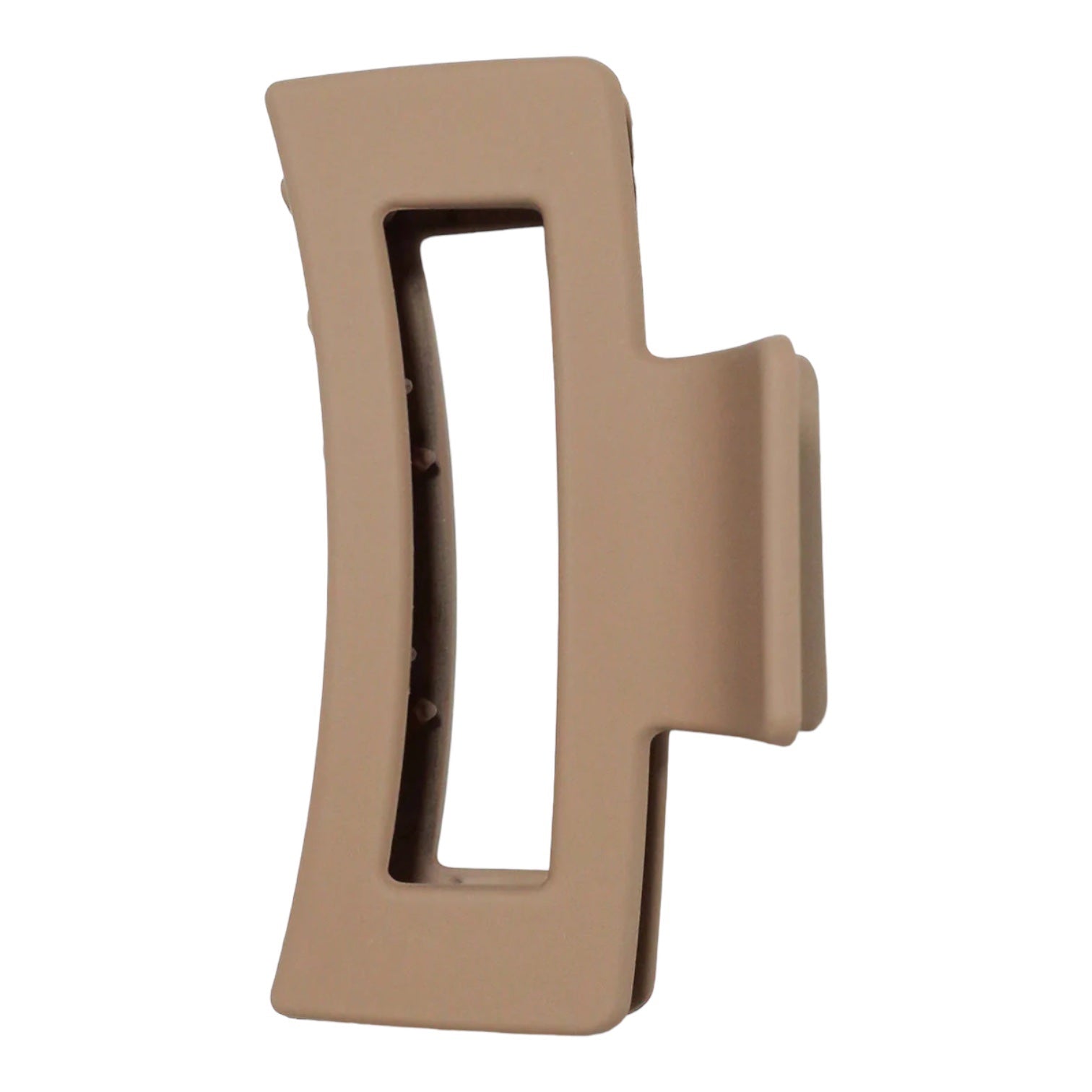 Extra Large Matte Rectangular Claw Clip - Brown image