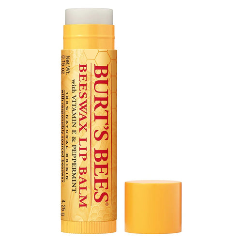 Burt's Bees 100% Natural Lip Balm Original Beeswax with Vitamin E &amp; Peppermint Oil image 0