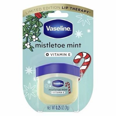 Vaseline Holiday Limited Edition Lip Balm - Mistletoe Mint - Travel Size - 0.25oz image 0