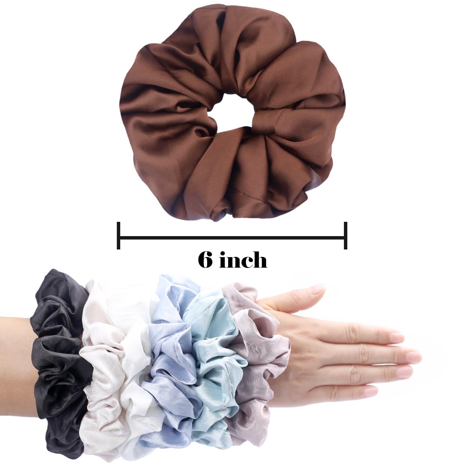 Big Scrunchies for Women Thick Hair, Premium Satin Softer than Silk image 2
