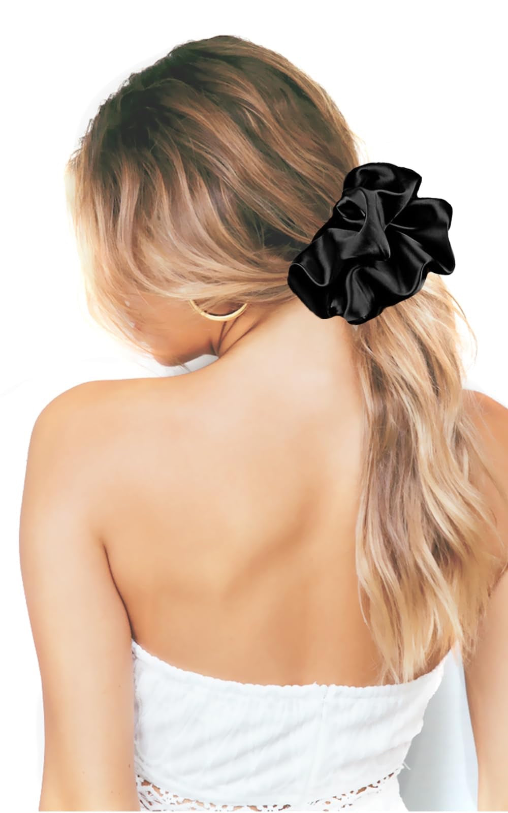 Big Scrunchies for Women Thick Hair, Premium Satin Softer than Silk image 1