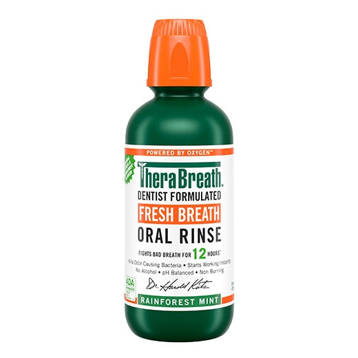 TheraBreath Fresh Breath Mouthwash, Rainforest Mint, Alcohol-Free Mouthwash for Adults 16 fl oz image 0