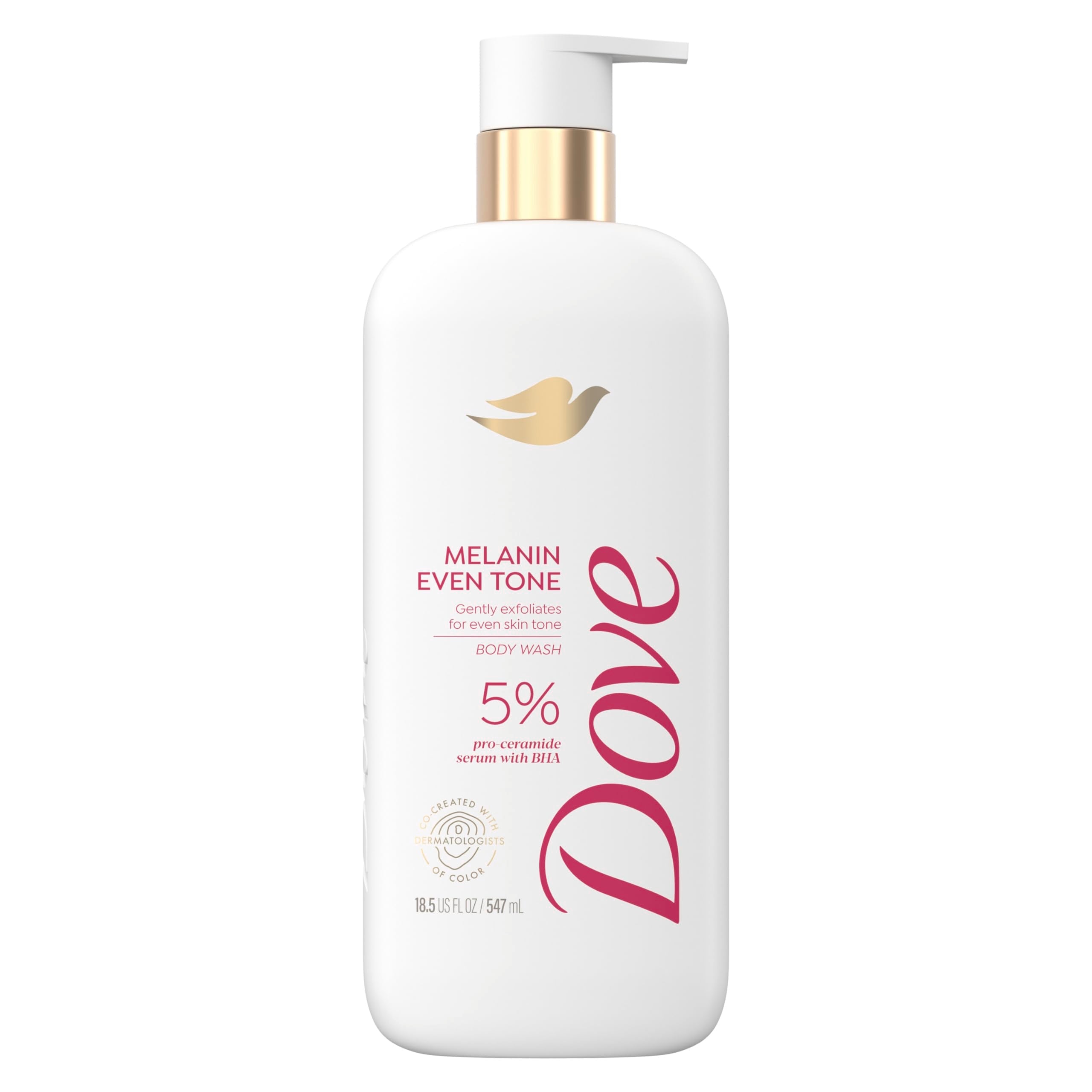 Dove Exfoliating Melanin Body Wash Even Skin Tone 5% Pro-Ceramide Serum with BHA image 0