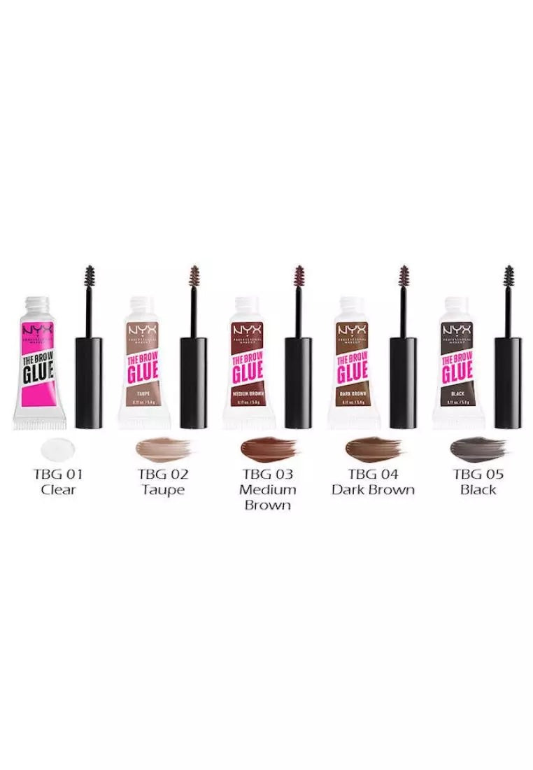 NYX The Brow Glue, Extreme Hold Tinted Eyebrow Gel- Medium Brown image 1