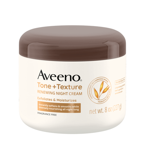 Aveeno Tone + Texture Renewing Body Night Cream, Fragrance-Free, 8oz image 0