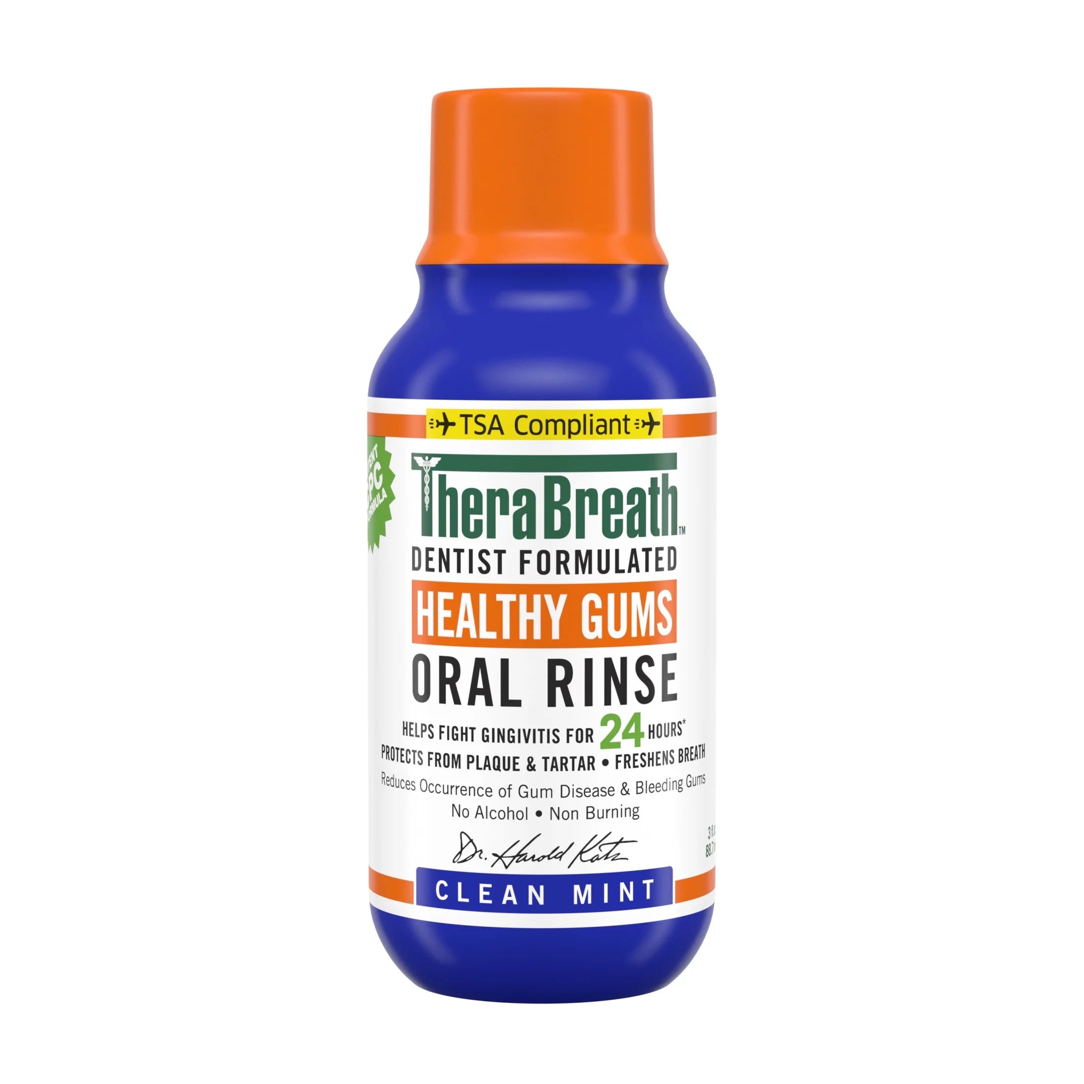 TheraBreath Healthy Gums Mouthwash Antigingivitis - Clean Mint, Travel Size 3 fl oz image 0