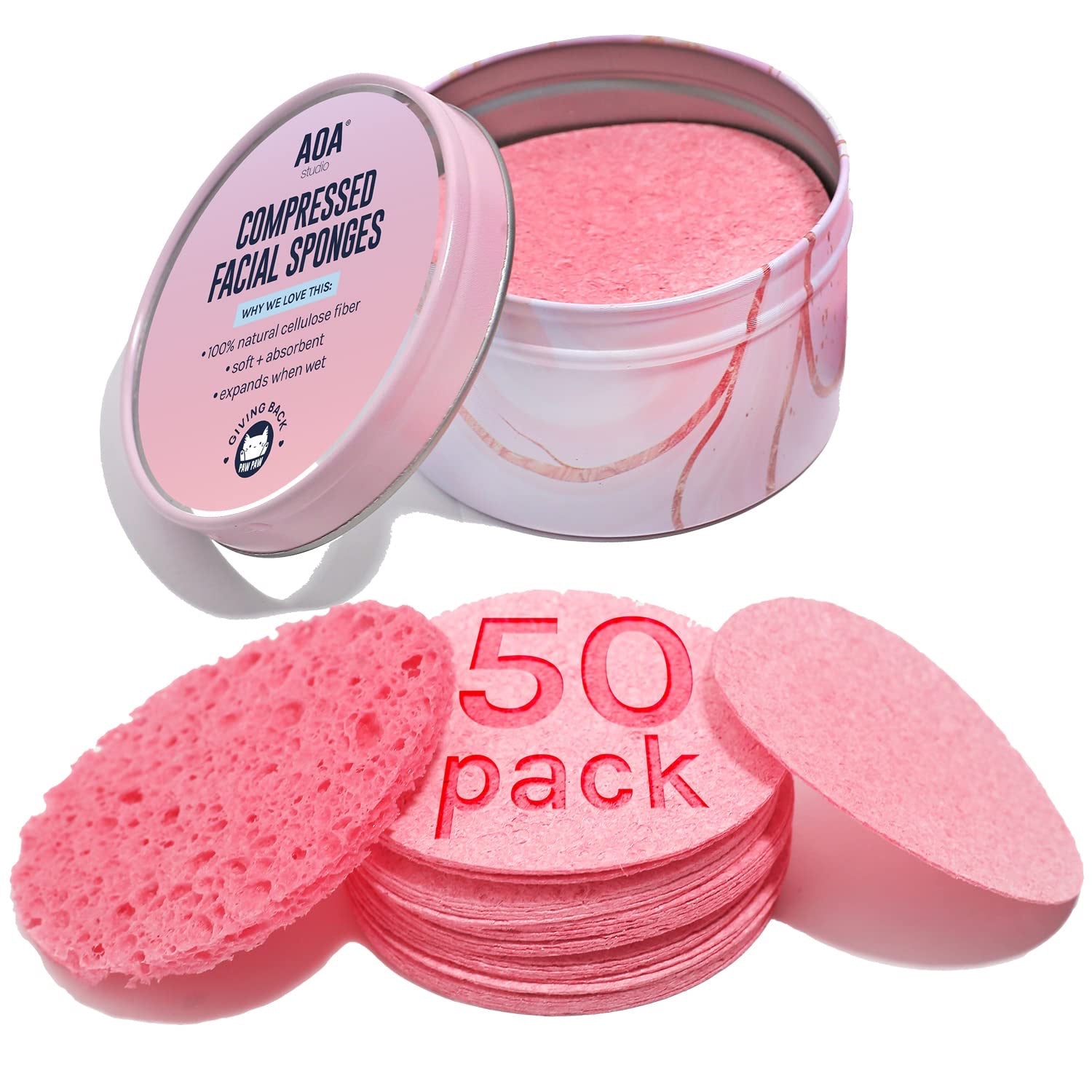 AOA Compressed Facial Sponges- 50 pk image 0