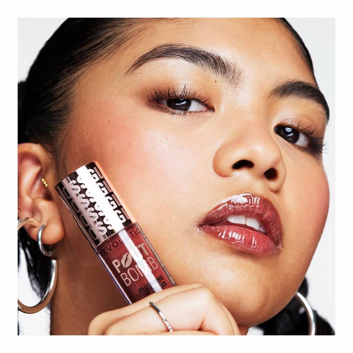 Makeup Revolution Pout Bomb Plumping Gloss - Espresso Cool Nude - 0.15 fl oz image 2