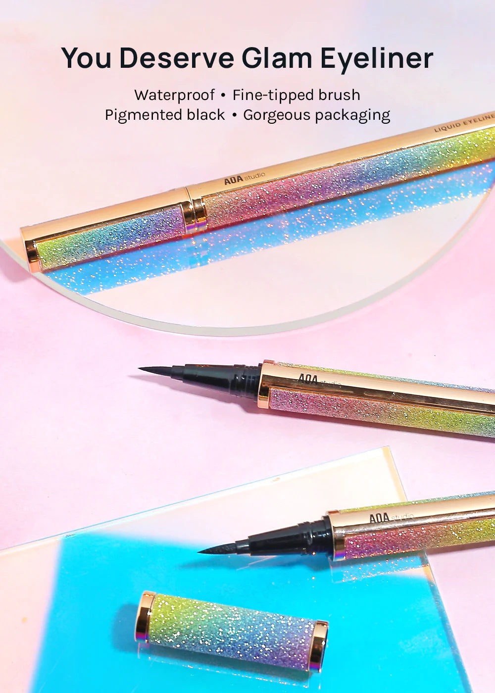 AOA water + smudge proof eyeliner- black image 1
