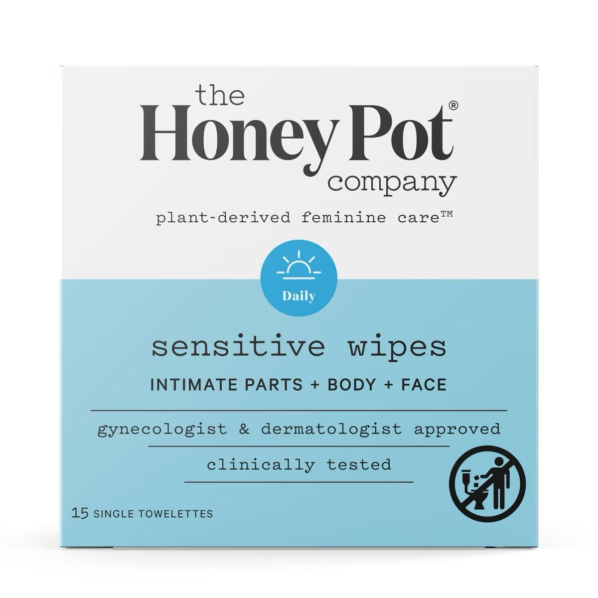 The Honey Pot Company, Sensitive Daily Feminine Cleansing Wipes, Intimate Parts, Body or Face image 1