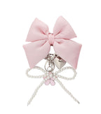 Baby Pink Padded Bow Bag Charm image 0