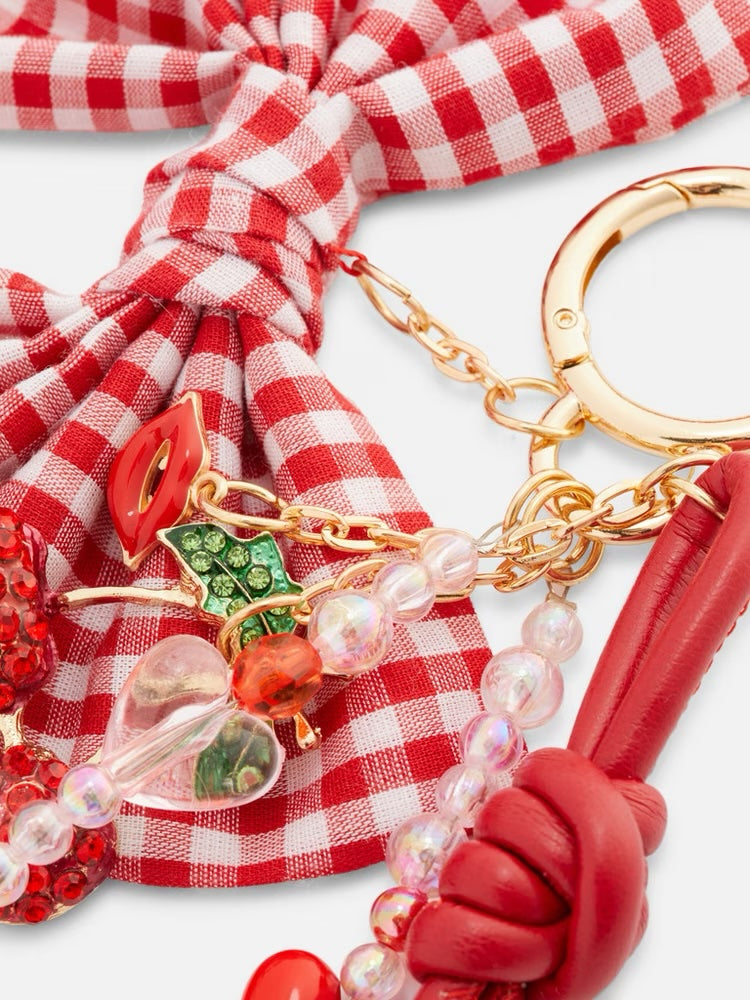 Gingham Bow Bag Charm image 1