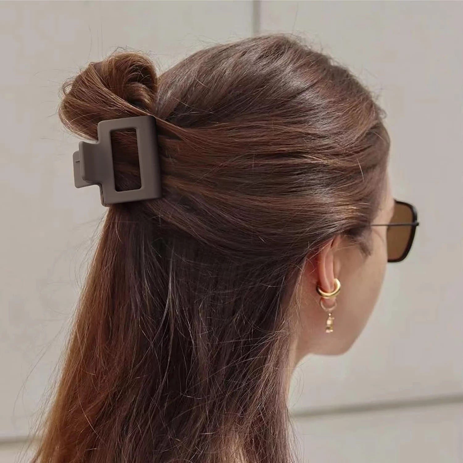 Mini sized matte claw clips 2 inches - Dark Brown image