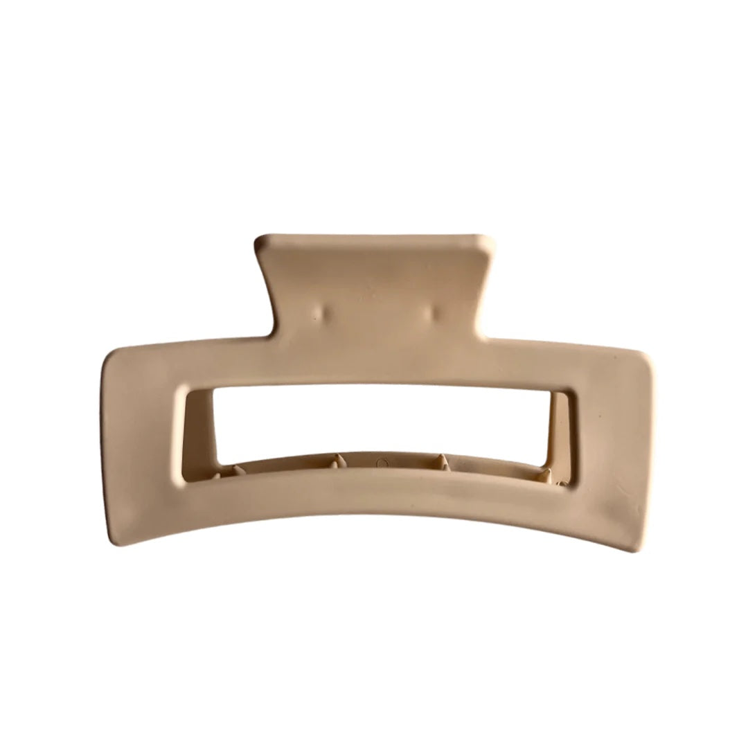 Extra Large Matte Rectangular Claw Clip - Nude image