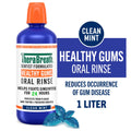 TheraBreath Healthy Gums Mouthwash, Clean Mint, Antigingivitis, 1 Liter (Jumbo) image 0