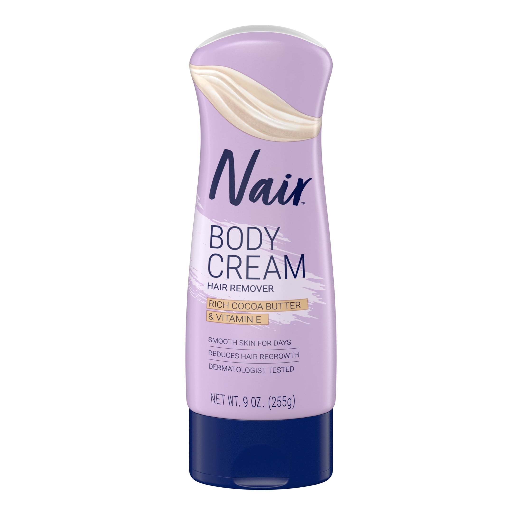 Nair Body Cream Hair Remover, Cocoa Butter and Vitamin E, Body Hair Removal Cream for Women image 0