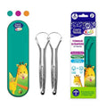 GuruNanda Kids Reusable Stainless Steel Tongue Cleaner, 2-Pack with Travel Case for Oral Hygiene image 0