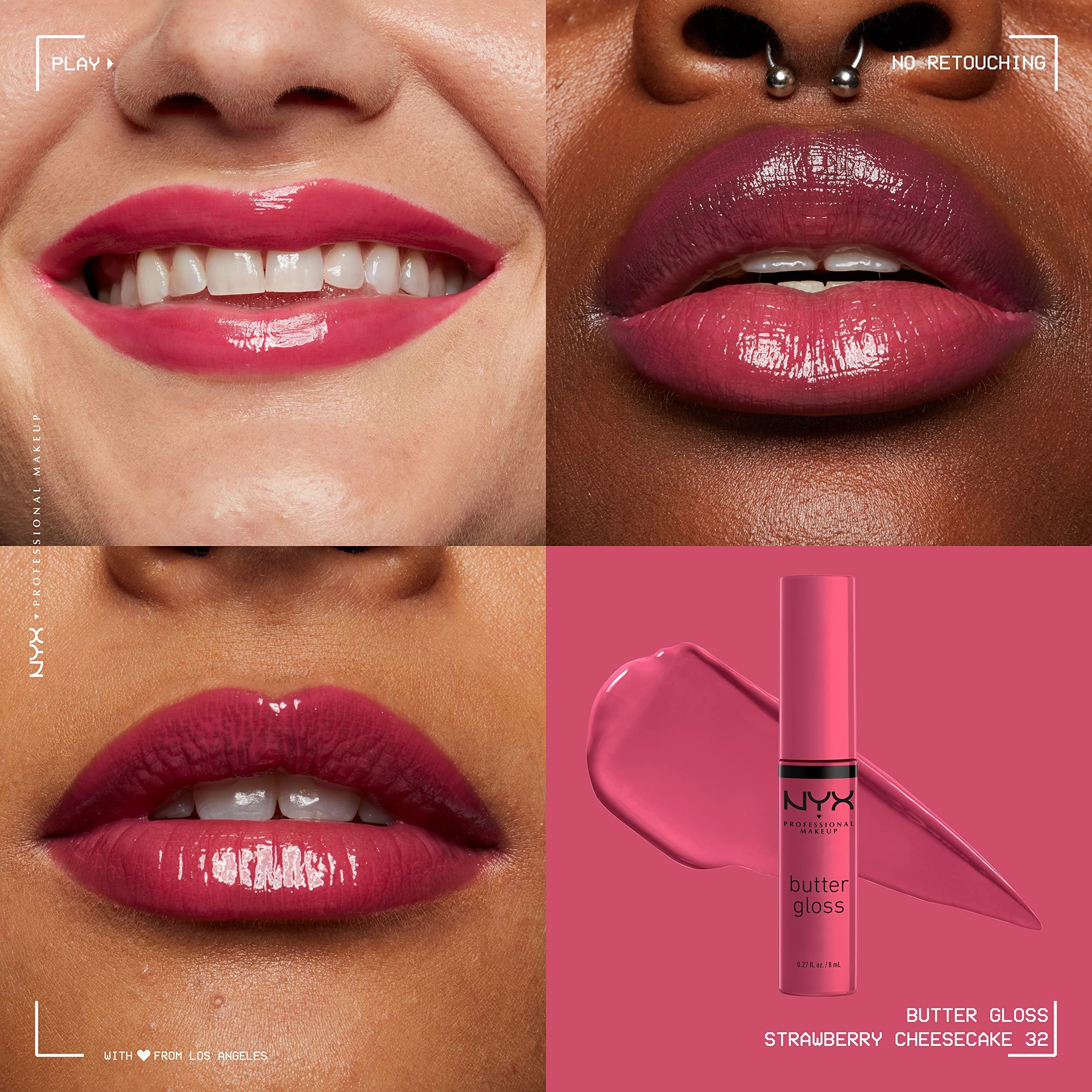 NYX Professional Makeup Butter Lip Glosses - Strawberry Cheescake image