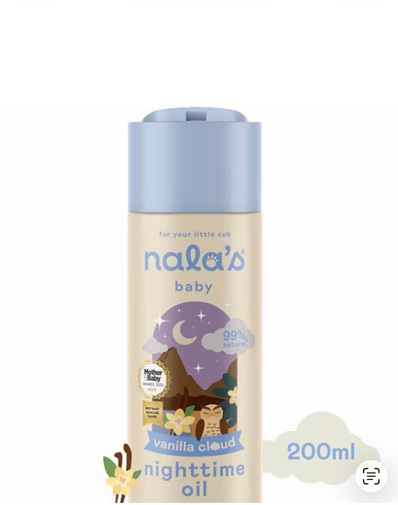 Nala's Baby Nighttime Oil Vanilla Cloud 200Ml