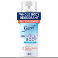 Secret Whole Body Cooling Deodorant Mini Size, Aluminum Free Spray Peach & Vanilla Blossoms, 1.0 oz