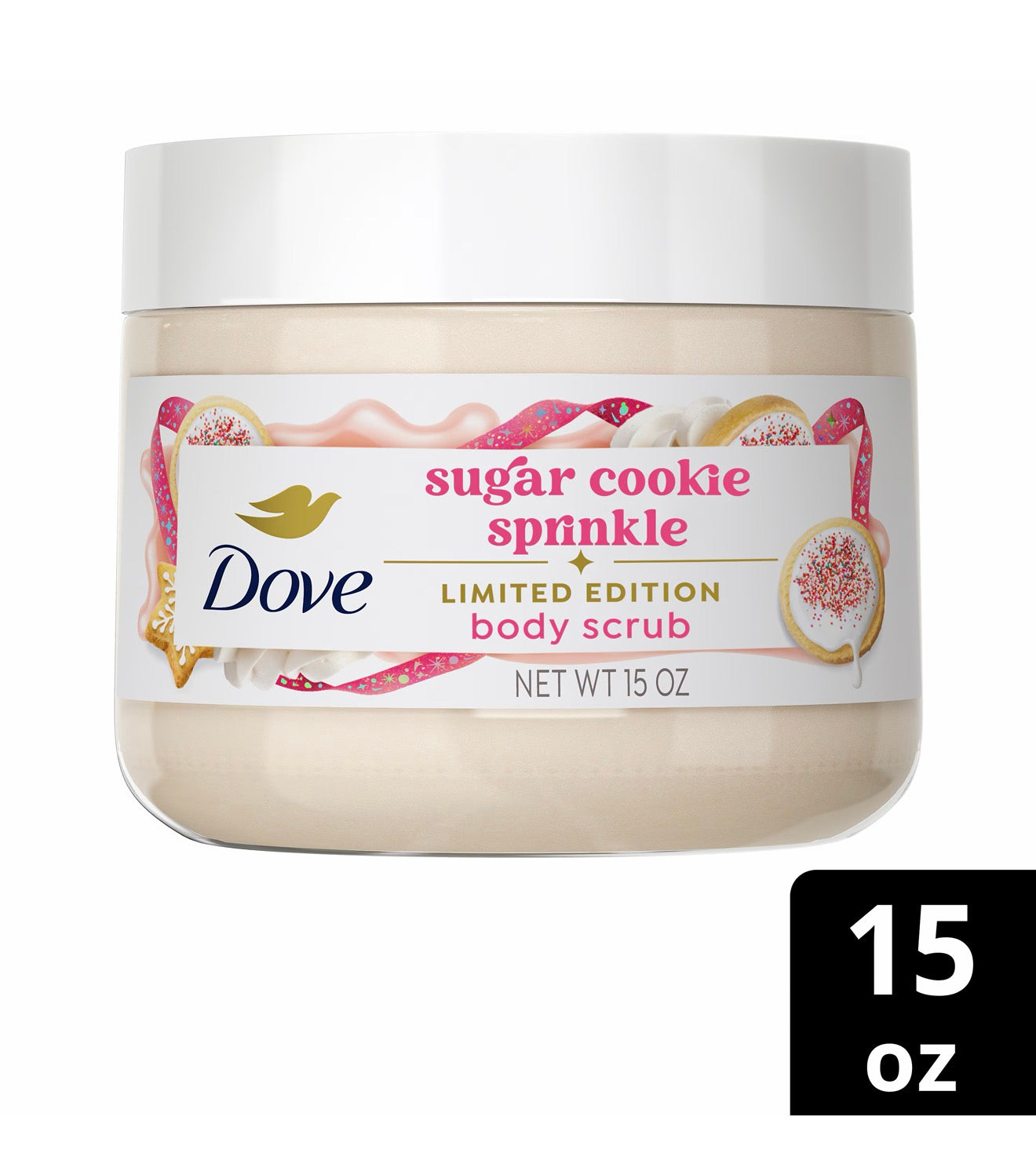 Dove Limited Edition Holiday Treats Body Scrub Sugar Cookie Sprinkle, 15 oz