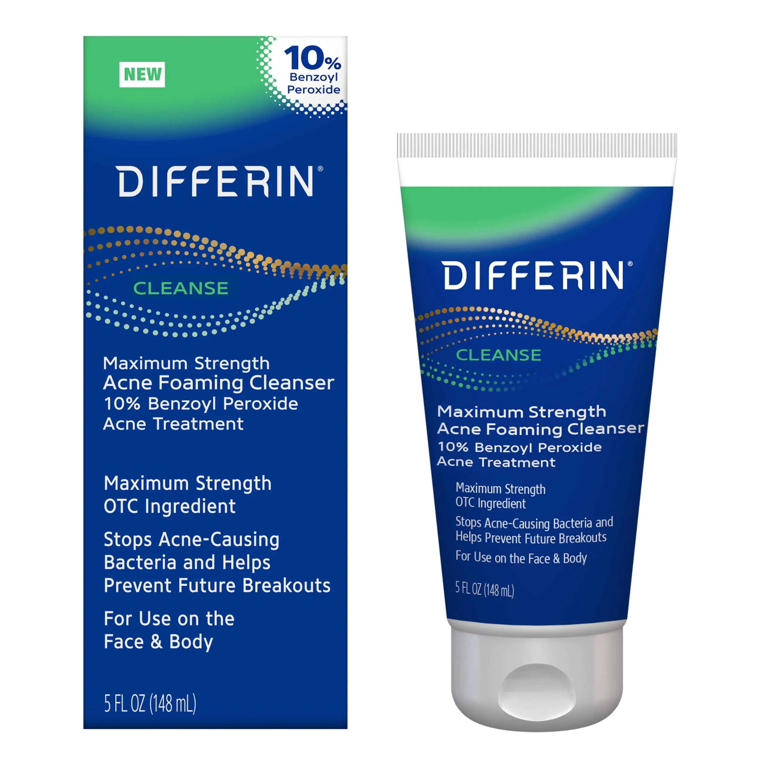 Differin Maximum Strength Foaming Acne Face and Body Wash with 10% Benzoyl Peroxide - 5 fl oz