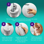GuruNanda Compact Dental Water Flosser - Travel Size Oral Irrigation - 180ml Tank- White