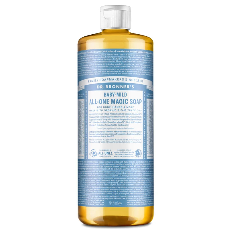 Dr. Bronner's Magic Pure Castile Liquid Soap Bodywash - Baby Unscented - 32 fl oz