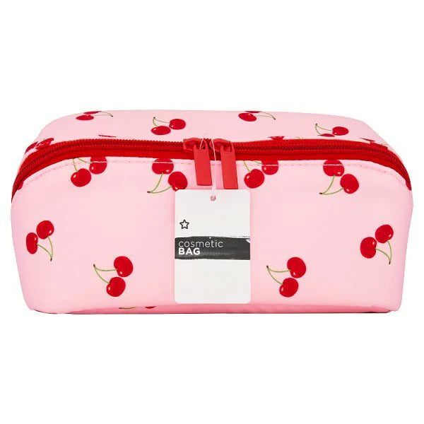 Cherry Print Expandabe Cosmetic Bag