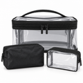 Black Clear 3 in 1 Cosmetic Bag Set