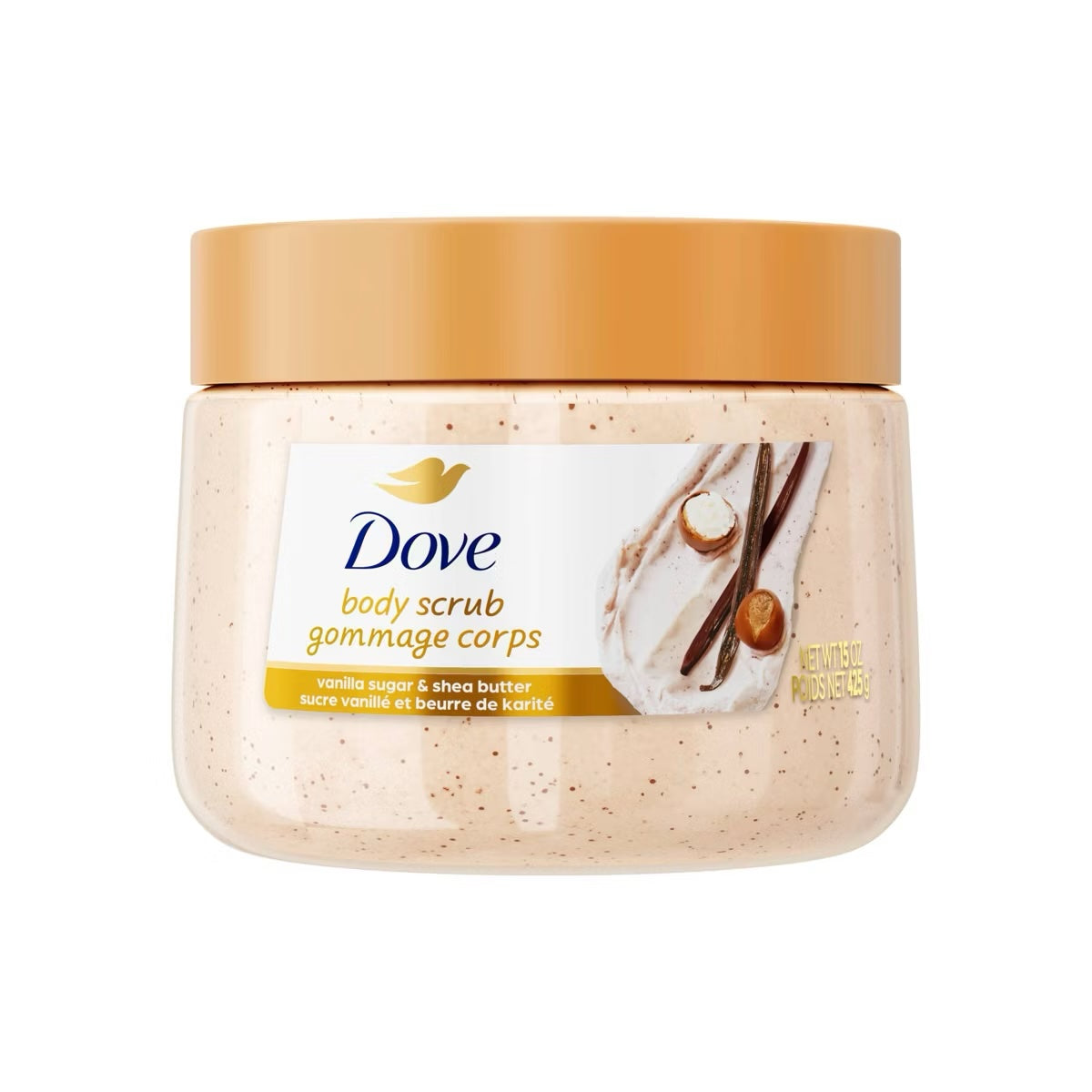 Dove Beauty Exfoliating Body Scrub - Vanilla Sugar &amp; Shea Butter - 15oz image 0