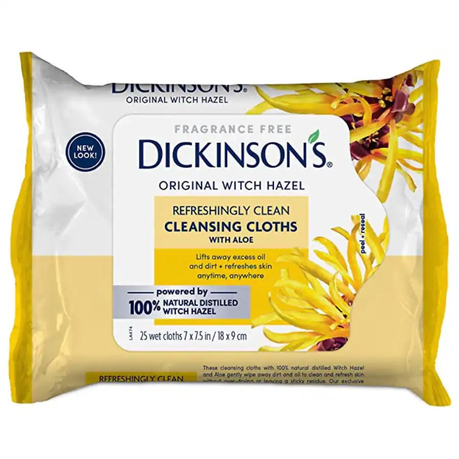 Dickinson's Original Witch Hazel Daily Refreshingly Clean Cleansing Cloths, 25.0 ea image 0