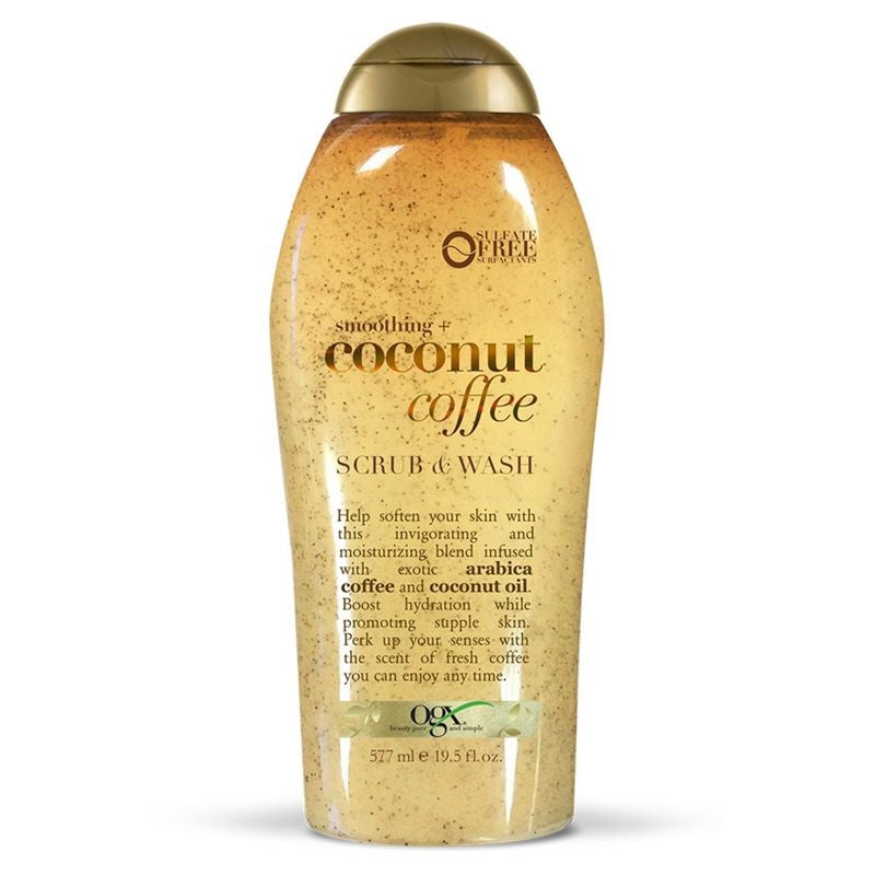 OGX Smoothing + Coconut Coffee Exfoliating Body Scrub with Arabica Coffee &amp; Coconut Oil, 19.5oz image 0