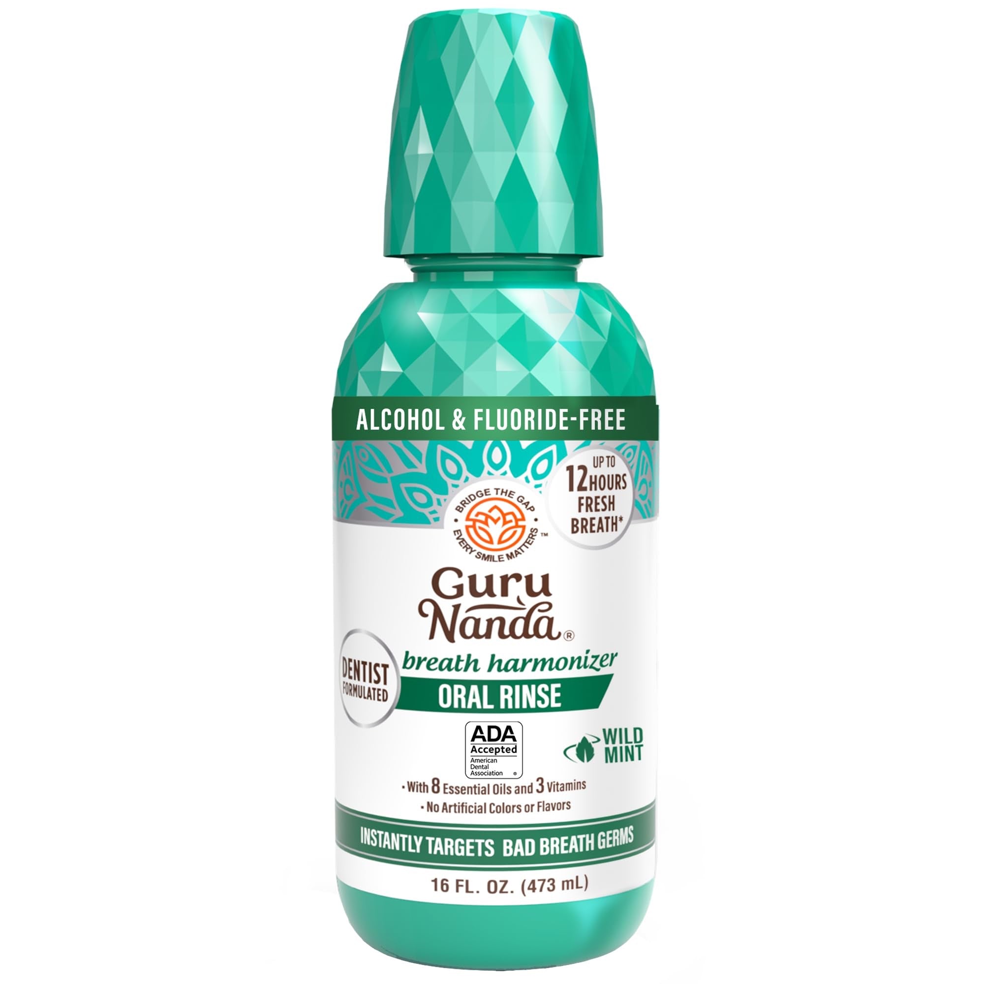 GuruNanda Fresh Breath Harmonizer Oral Rinse, Wild Mint image 0