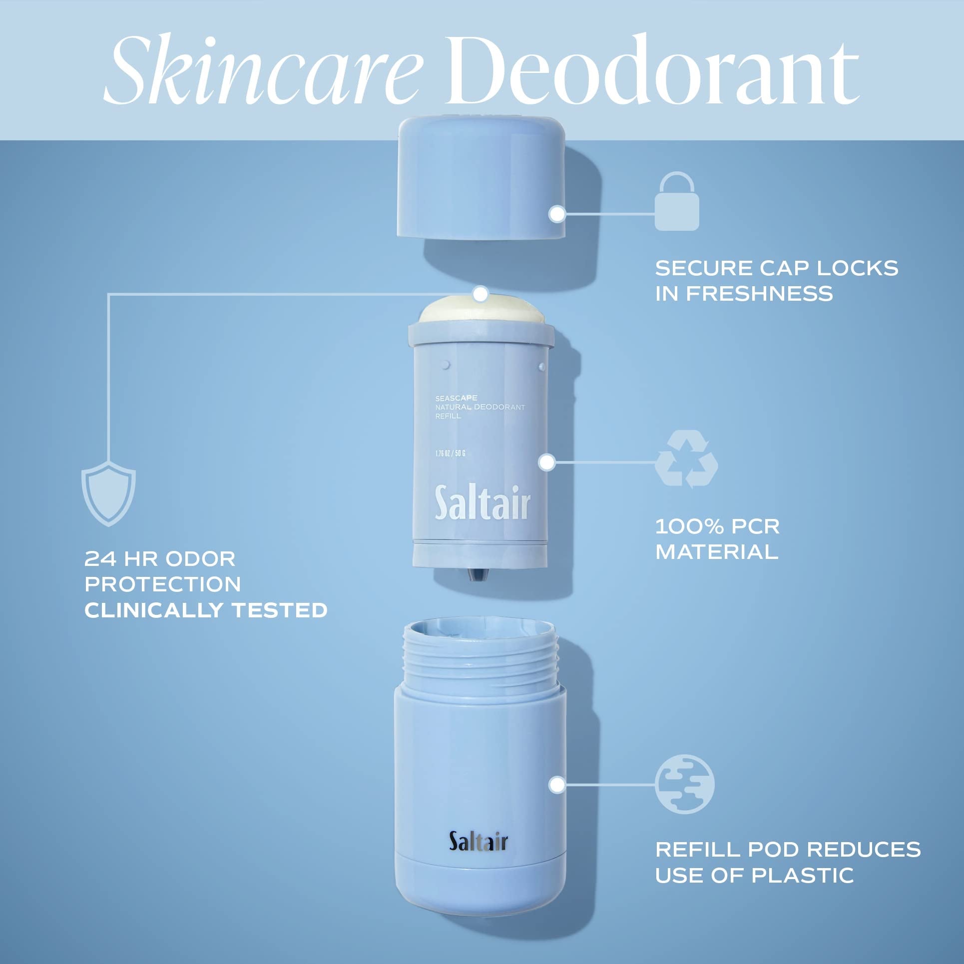 Saltair Seascape Skincare Deodorant - 1.76oz image 1