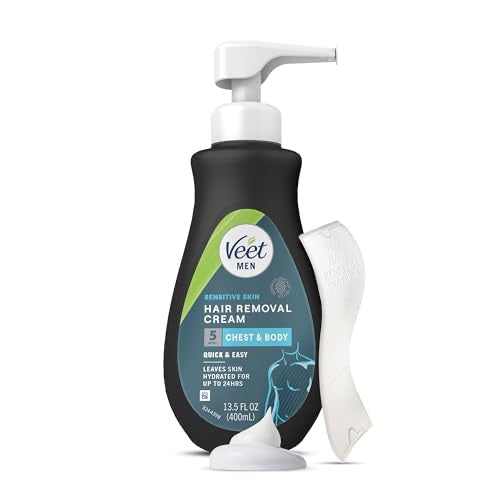 Veet Hair Removal Cream For Men, 5 Min Sensitive Skin, Hair Removal Gel For Body, Chest &amp; Back 13.5 FL OZ image 0