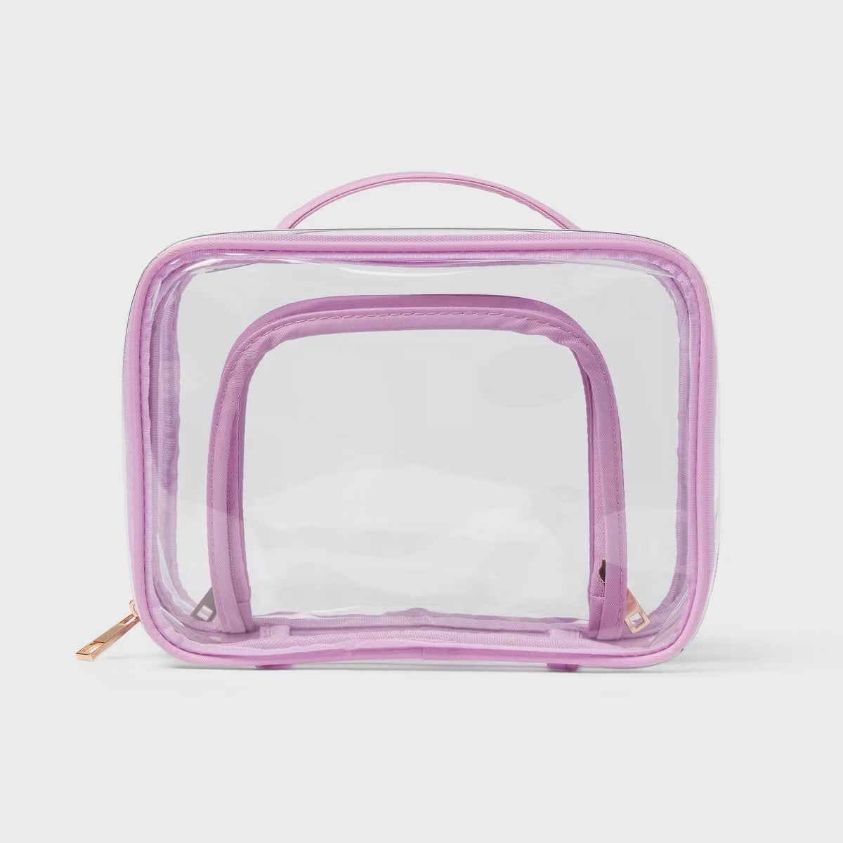 Double Sided Essentials Bag - Clear/Purple image 0