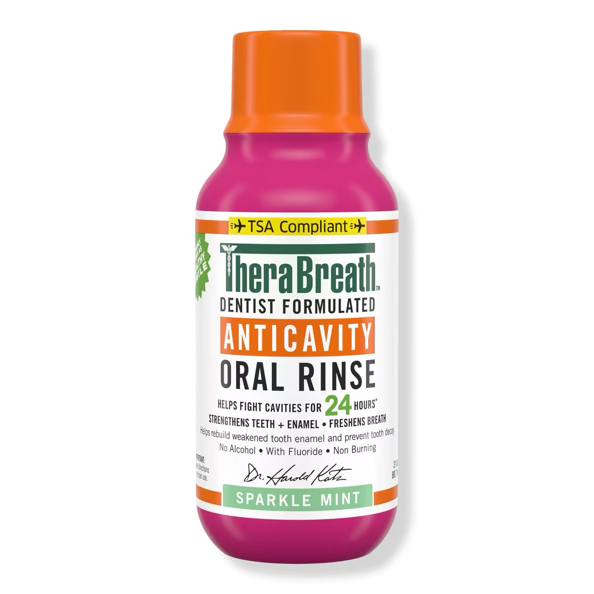 TheraBreath Anticavity Fluoride Mouthwash - Sparkle Mint, Travel Size, 3 fl oz image 0