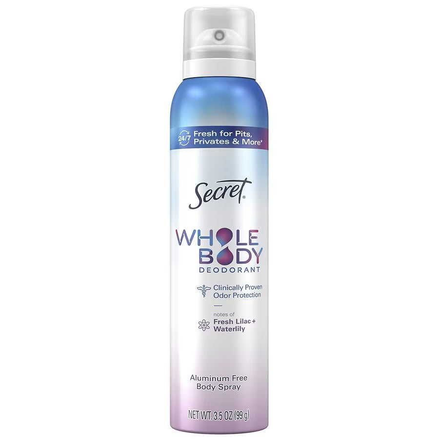 Secret Whole Body Aluminum Free Deodorant Spray - Lilac &amp; Waterlily - 3.5oz image 1