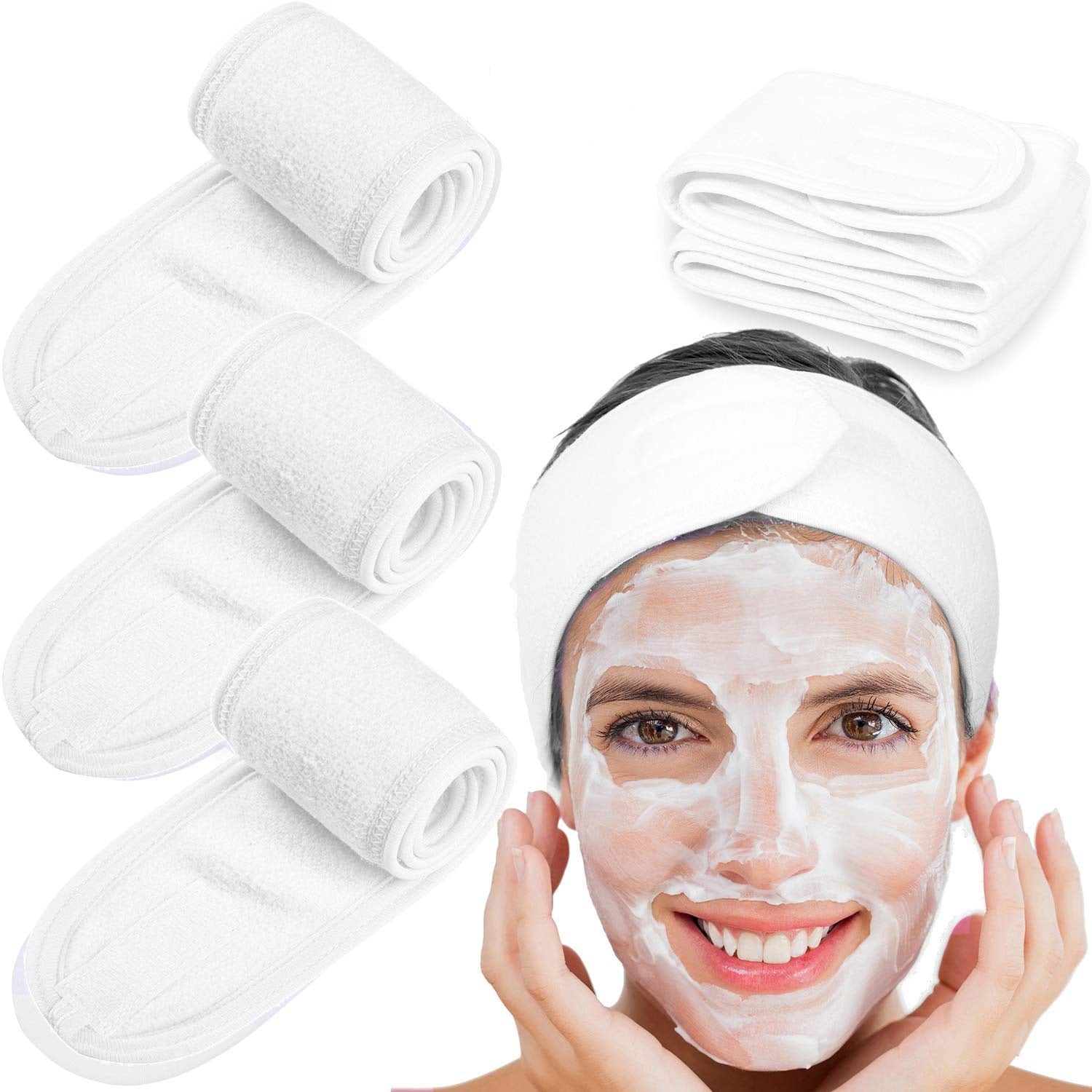 Spa Headband Hair Wrap - White image
