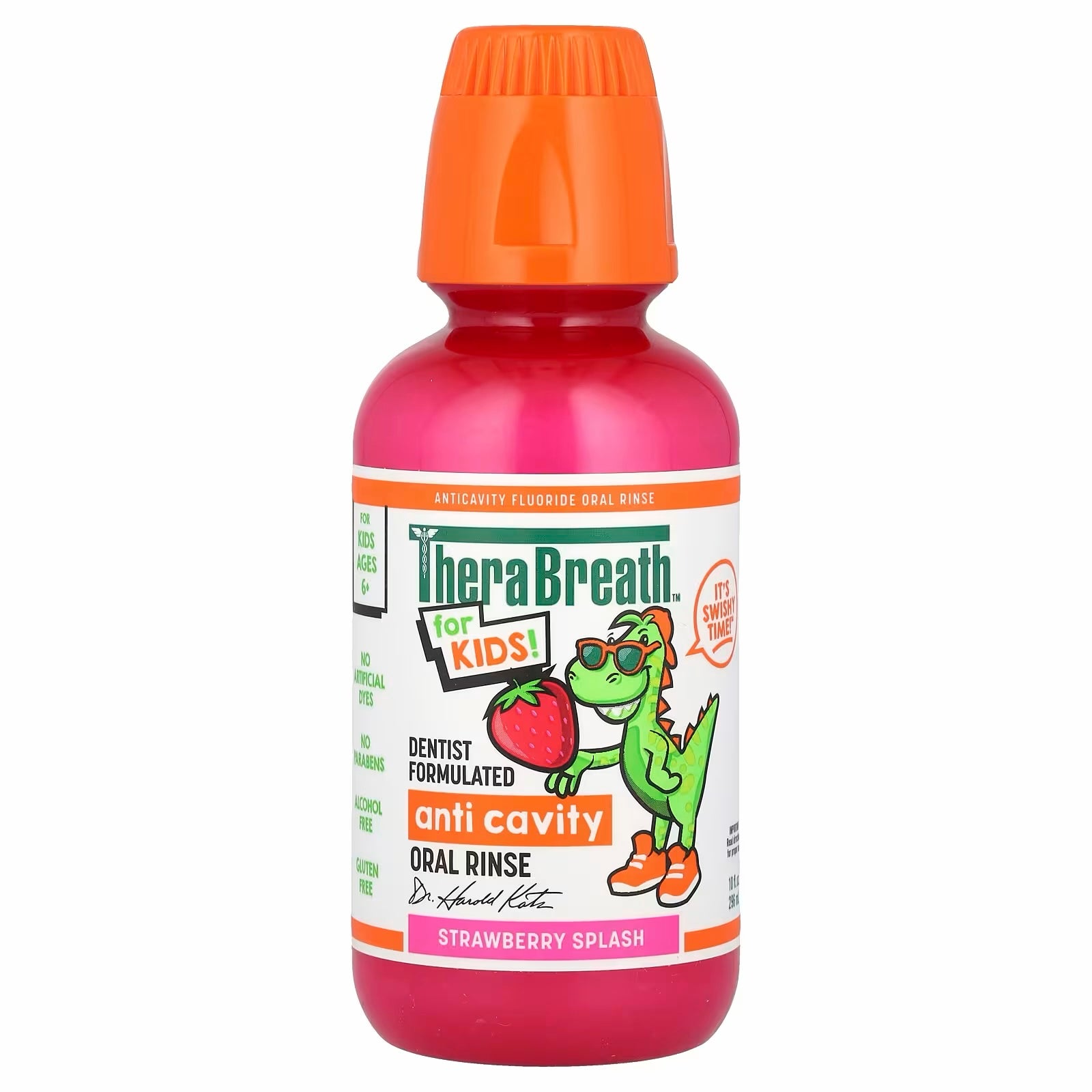 TheraBreath Kids Mouthwash with Fluoride,Strawberry Splash, Anticavity, 10 fl oz image 0